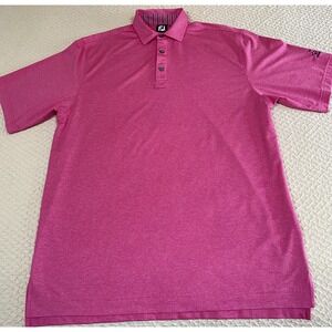 FootJoy FJ Men's Large Pink Short Sleeve Golf Polo Shirt - EUC